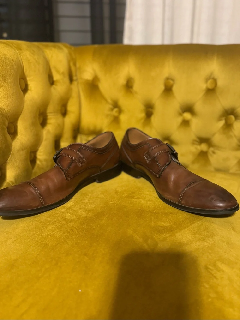 Steve Madden Brown Leather Single Monk Strap Oxfords